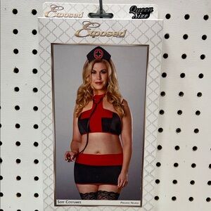 Exposed Private Nurse Costume 3 Piece Set.